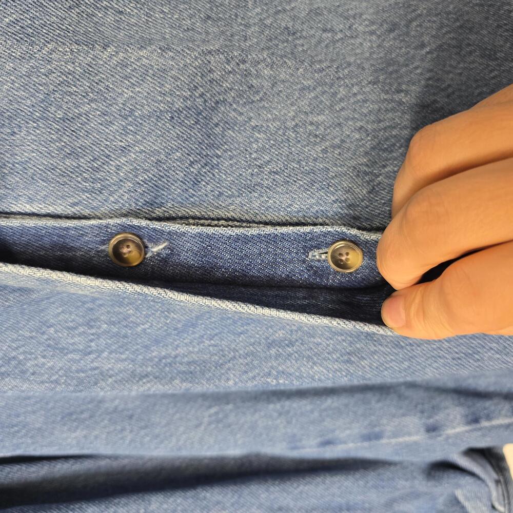 NWT Zara Women's Denim Blouse with Puff Sleeves large - Picture 5 of 5